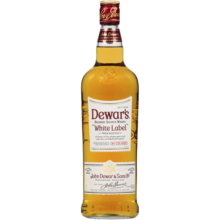 Dewar's Blended Scotch White Label 80 - 1.0L - Front