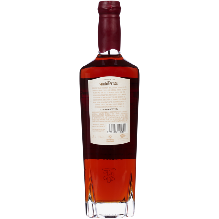 Santa Teresa 1796 Solera Rum 80 - 750ML - Back