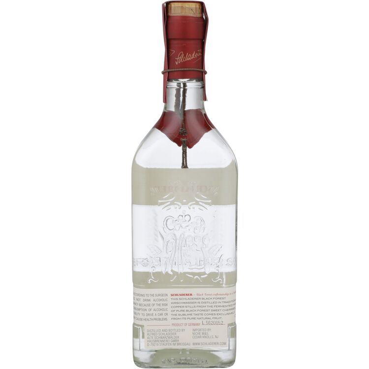 Alfred Schladerer Schwarzwalder Kirschwasser Black Forest 84 - 750ML - Back