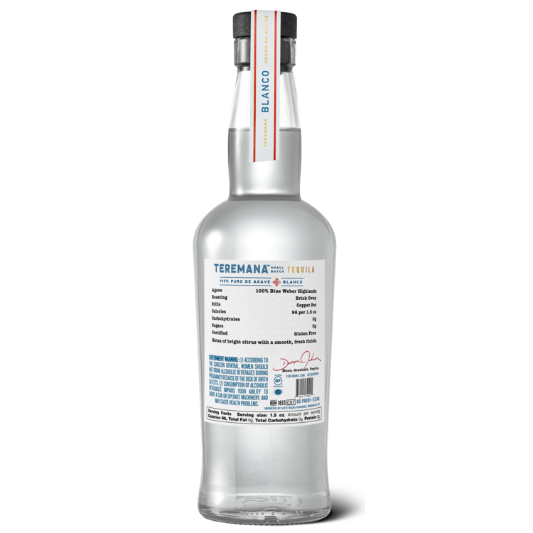 Teremana Tequila Blanco Small Batch 80 - 375ML - Back