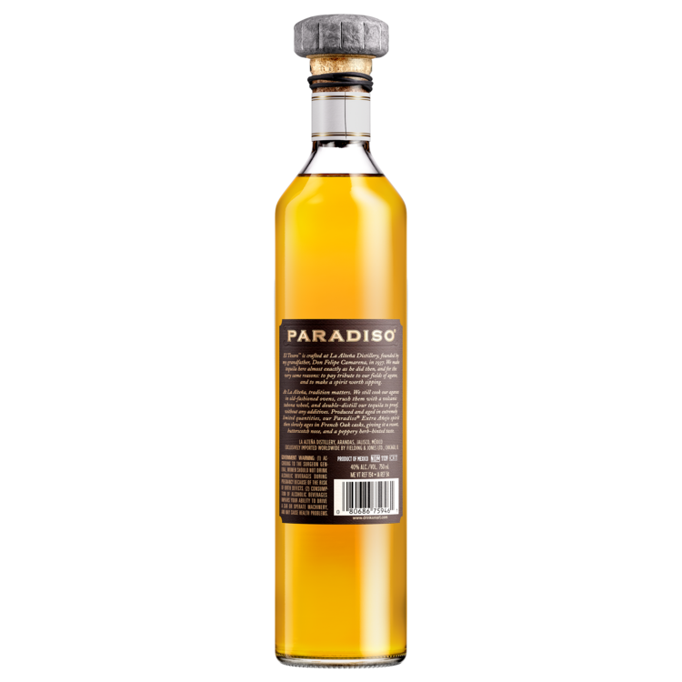 El Tesoro Tequila Extra Anejo Paradiso 5 Yr 80 - 750ML - Back
