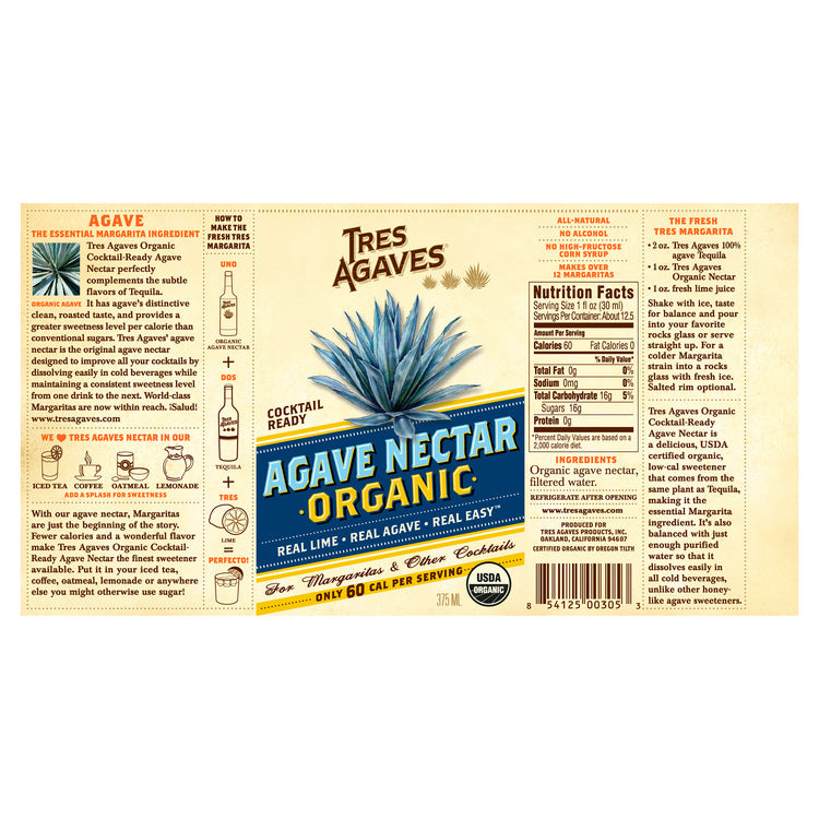 Tres Agaves Agave Nectar - 375ML - Front Label