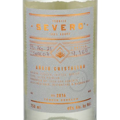 Severo Tequila Anejo Cristalino 80 - 750ML - Front Label