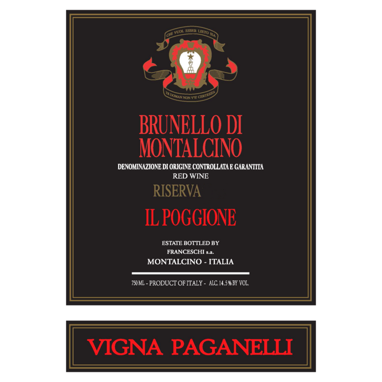 Il Poggione Brunello Di Montalcino Vigna Paganelli Riserva 2019 Wood B - 750ML - Front Label