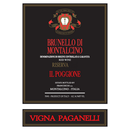 Il Poggione Brunello Di Montalcino Vigna Paganelli Riserva 2019 Wood B - 750ML - Front Label
