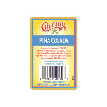 Chi-Chi's Pina Colada 25 - 1.75L - Back Label