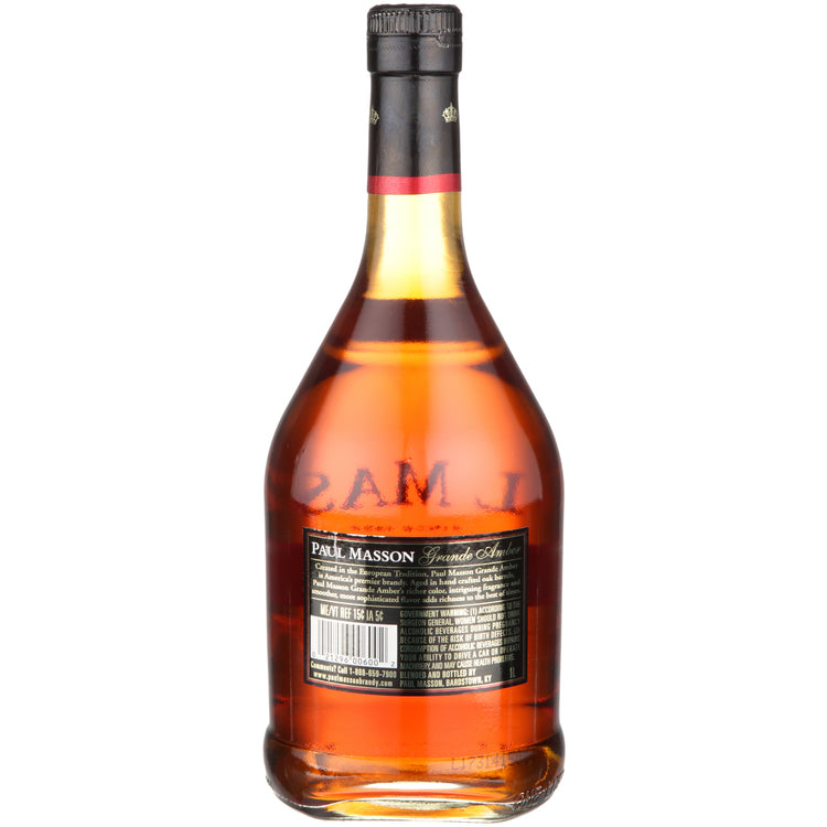 Paul Masson Brandy Grande Amber Vs 80 - 1.0L - Back
