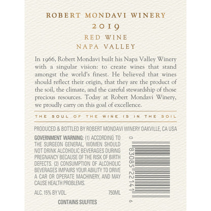 Robert Mondavi Winery Red Blend Napa Valley 2019 - 750ML