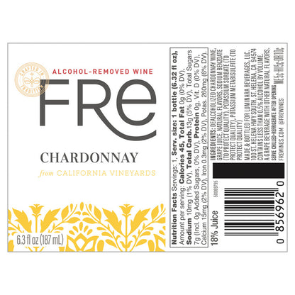 Fre Chardonnay Alcohol Removed - 187ML - Front Label