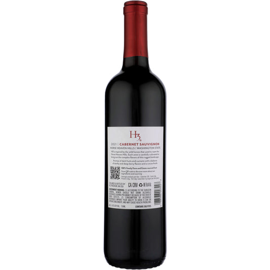 H3 Cabernet Sauvignon Horse Heaven Hills - 750ML - Back