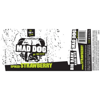 Mad Dog Spiked Strawberry Flavored Wine - 200ML - Front Label