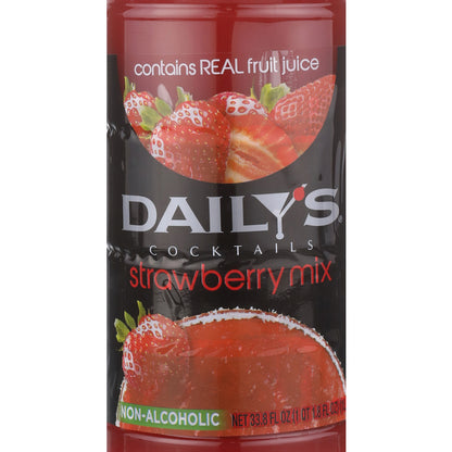 Daily's Strawberry Margarita Mix - 1.0L - Front Label