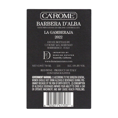 Ca'Rome' Barbera D'Alba La Gamberaja 2022 - 750ML