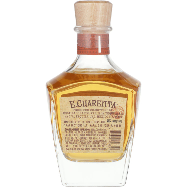 E. Cuarenta Tequila Anejo 80 - 375ML - Back
