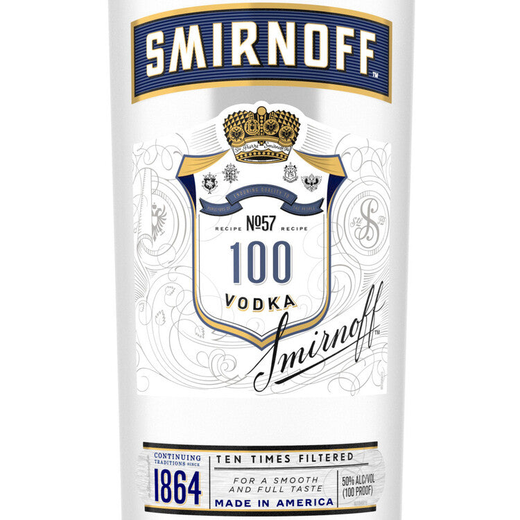 Smirnoff Vodka 100 - 1.75L - Front Label