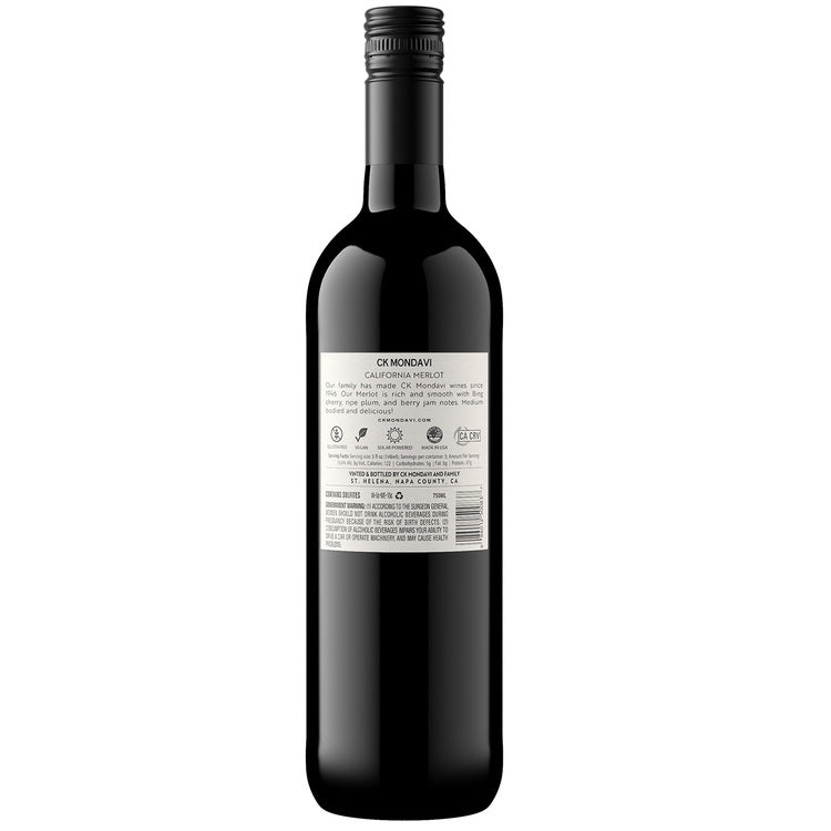 Ck Mondavi Merlot California - 750ML - Back