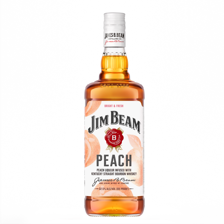 Jim Beam Peach Infused Straight Bourbon 65 - 1.0L - Front