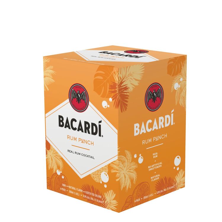Bacardi Rum Punch Real Rum Cocktail 11.8 - 355ML - Front Label