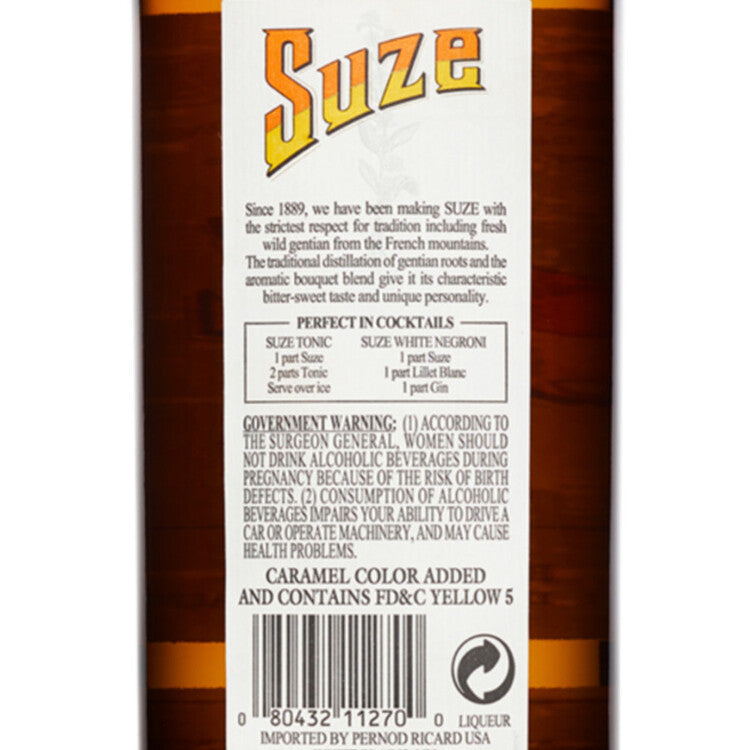 Suze Liqueur 40 - 700ML - Back Label