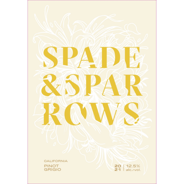 Spade & Sparrows Pinot Grigio California - 750ML - Front Label