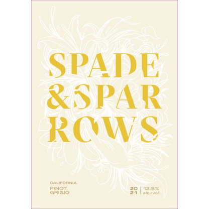 Spade & Sparrows Pinot Grigio California - 750ML - Front Label