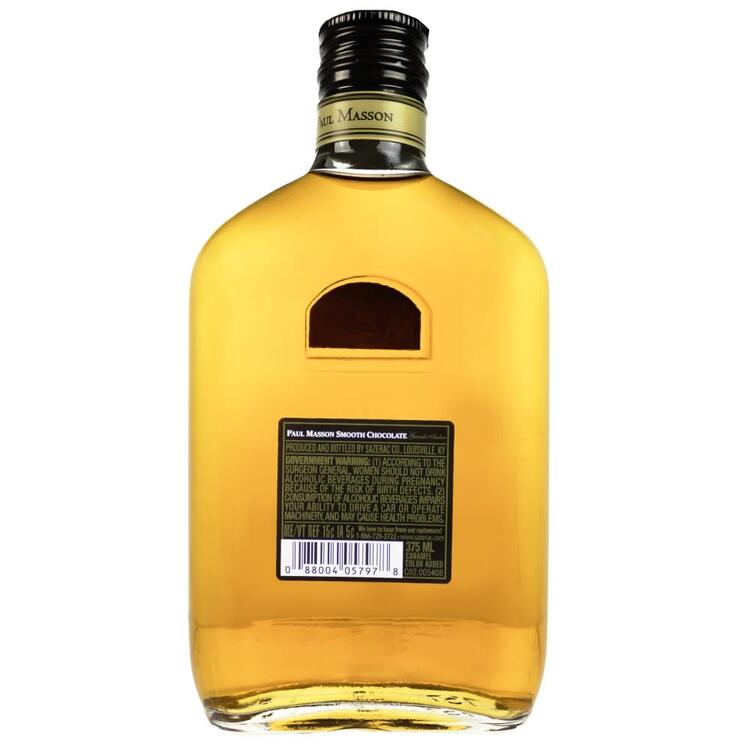 Paul Masson Smooth Chocolate Flavored Brandy Grande Amber 54 - 375ML - Back