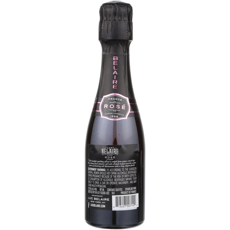 Luc Belaire Rare Rose Sparkling Wine France - 200ML - Back
