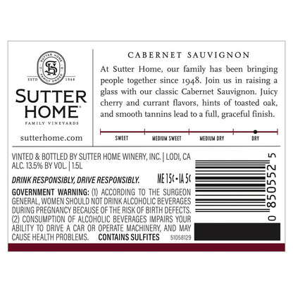 Sutter Home Cabernet Sauvignon California - 1.5L - Back Label