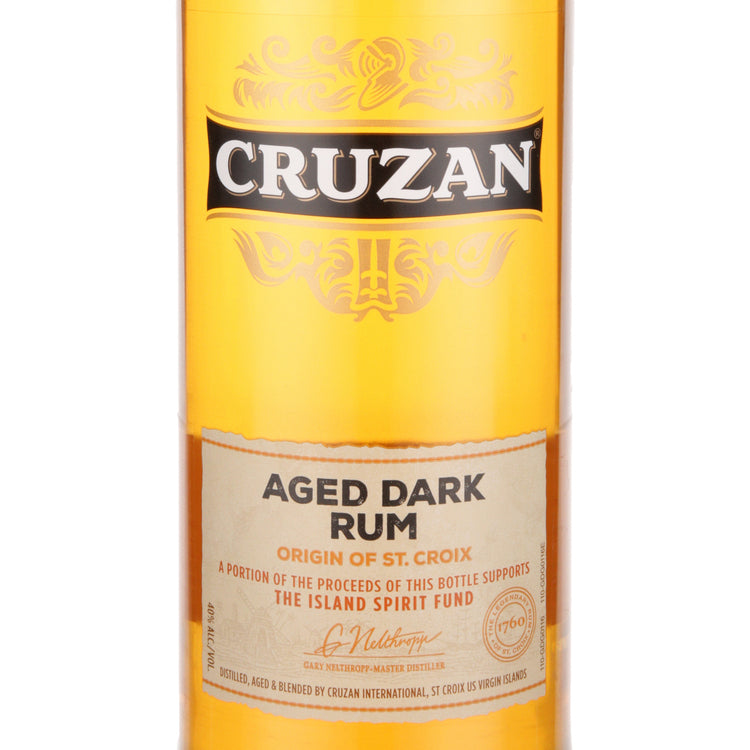 Cruzan Dark Rum Aged 80 - 1.0L - Front Label