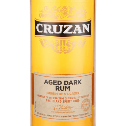 Cruzan Dark Rum Aged 80 - 1.0L - Front Label